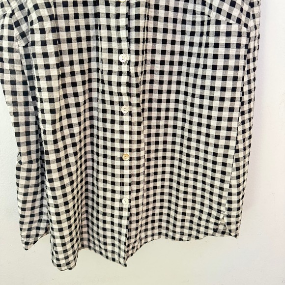 J. Jill Crinkled Gingham Collared Sleeveless Button Down Shirt Size Medium - Picture 7 of 9